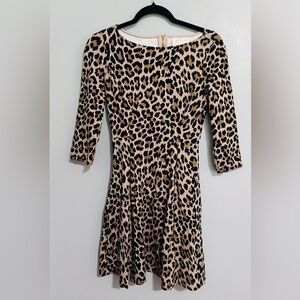 Kate Spade Cheetah Print Fit and Flare Dress Size 0 Classic Cocktail Date Night
